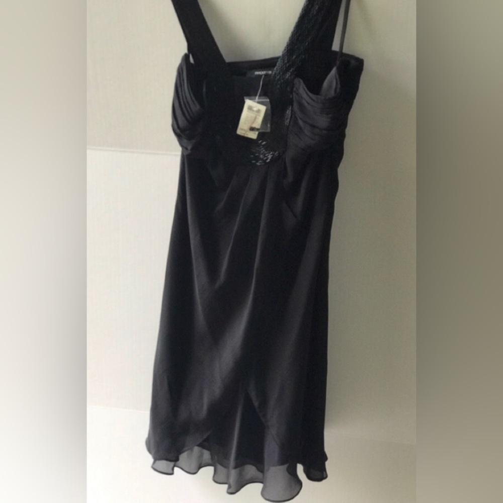 Nwt: Arden B. Black Dress with sequins SZ: large 100% SILK